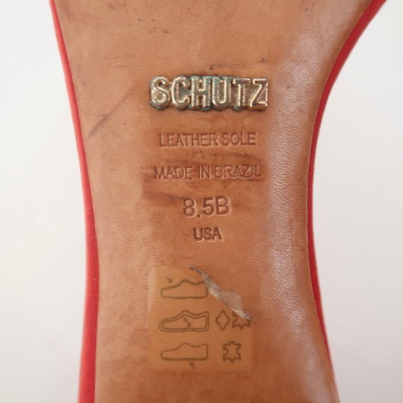 SCHUTZ Chime City red suede & cork heel sandals - Picture 7 of 8